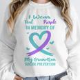 Teal Purple Memory Of Grandson Suicide Prevention Ribbon Unisex Sweatshirt Teal Purple Memory Of Grandson Suicide Prevention Ribbon Unisex Sweatshirt