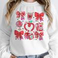 Valentine Teacher Coquette Bow Pencil Heart Book Girl Women Unisex Sweatshirt