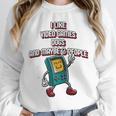 I Like Video Games Dogs And Maybe 3 People Gamer Introvert Raglan Baseball Tee Unisex Sweatshirt