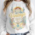 Vintage 1981 Retro Badge Nostalgia Eighties Compass Skull Unisex Sweatshirt Vintage 1981 Retro Badge Nostalgia Eighties Compass Skull Unisex Sweatshirt