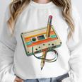 Vintage Pencil Rewind Cassette Tape Nostalgia Party 80s 90s Premium Unisex Sweatshirt