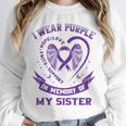 I Wear Purple In Memory Of My Sister Alzheimers Awareness Unisex Sweatshirt