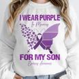 I Wear Purple In Memory For My Son Epilepsy Awareness Ribbon Unisex Sweatshirt
