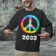 2033 Graduation Class Year Tie Dye Peace Sign Unisex Sweatshirt