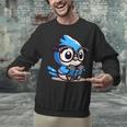 Adorable Book Lover Blue Jay With Reading Glasses Cute Unisex Sweatshirt