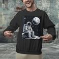 Aesthetic Spaceman Astronaut On The Moon Space Introvert Unisex Sweatshirt