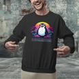 Awkward But Loyal Penguin Synthwave Vapowave Introvert Unisex Sweatshirt