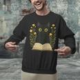 Cat Reading Book Flowers Unisex Sweatshirt