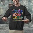 Color Our World Summer Reading 2025 Boho Wildflower Book Unisex Sweatshirt
