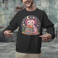 Cute Axolotl Reading Books Cozy Night Aesthetic Unisex Sweatshirt