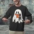 Cute Ghost Cat Reading Book Spooky Season Halloween Costume Unisex Sweatshirt