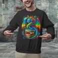 Dragon Reading Colorful Fantasy Book Lover Unisex Sweatshirt