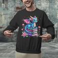 Dragons And Books Dragon Reading Book Lover Girl Bookworm Unisex Sweatshirt