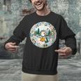Duck Wilderness Book Reading Illustration Floral Unisex Sweatshirt