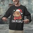 Ew People Capybara Christmas Introvert Holiday Humor Unisex Sweatshirt