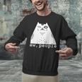 Ew People Introvert Sayings Sarcastic Cat Quote Unisex Sweatshirt