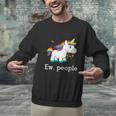 Ew People Unicorn Lover Introvert Rainbow Unicorn Unisex Sweatshirt