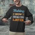 Fishing Now Minimal Socializing Introvert Vintage Unisex Sweatshirt