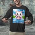 Frutiger Aero Aesthetic Tech Kawaii Ramen Cat Fishes Unisex Sweatshirt