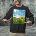 Frutiger Aero Aesthetic Tech Scenery Fishes Sunflower Unisex Sweatshirt