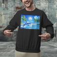 Frutiger Aero Dolphin Sunset Ocean With Palm Trees Y2k Unisex Sweatshirt