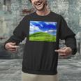 Frutiger Aero Meadow Aesthetic Y2k 2000s Ironic Nostalgic Unisex Sweatshirt