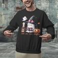 Ghost Reading Book Coquette Bow Halloween Girl Toddler Kid Unisex Sweatshirt
