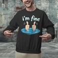 I'm Fine Drowning Thumbs Up Introvert Meme Humor Unisex Sweatshirt