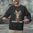 Introvert Mode Cat With Headphones Kitten Lover Unisex Sweatshirt