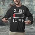 Introvert Socially Drained Battery Unisex Sweatshirt Introvert Socially Drained Battery Unisex Sweatshirt
