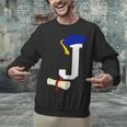 Kids Initial J Letter For Boys Preschool Graduation Kindergarten Unisex Sweatshirt
