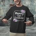 Memory Care Coordinator Purple Floral Pansies Unisex Sweatshirt