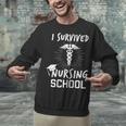 Nursing School Graduation Shirt I Survived RN Gift Unisex Sweatshirt