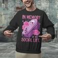 Pastel Goth In Memory Of My Social Life Coffin & Pink Roses Unisex Sweatshirt Pastel Goth In Memory Of My Social Life Coffin & Pink Roses Unisex Sweatshirt