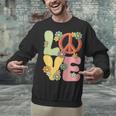Peace Sign Love Groovy Vibes Costume Nostalgia 1980s Fashion Unisex Sweatshirt
