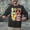 Peace Sign Love Groovy Vibes Costume Nostalgia 1980s Fashion Unisex Sweatshirt