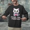 Pixel Art Pet Cat Y2K Retro Vintage Digital Nostalgia Tech Unisex Sweatshirt