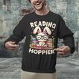 Reading Makes You Hoppier Bunny Book Fans Toddler Kid Unisex Sweatshirt