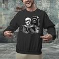 READING IN PEACE RIP Introvert Skeleton Read Book Meme Unisex Sweatshirt READING IN PEACE RIP Introvert Skeleton Read Book Meme Unisex Sweatshirt