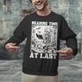 Reading Time At Last Book Lover Introvert Skeleton Reading Unisex Sweatshirt Reading Time At Last Book Lover Introvert Skeleton Reading Unisex Sweatshirt