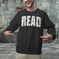 Retro Read Floral Reading Bookworm Librarian Book Lover Unisex Sweatshirt