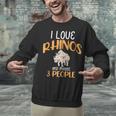 I Like Rhinos And Maybe 3 People Introvert Animal Unisex Sweatshirt