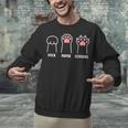 Rock Paper Scissors Hand Game Cute Paw Cat Introvert Unisex Sweatshirt