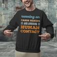 Running On Cards Making Social Introvert Humor Vintage Unisex Sweatshirt