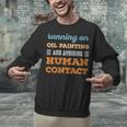 Running On Oil Painting Social Introvert Humor Vintage Unisex Sweatshirt Running On Oil Painting Social Introvert Humor Vintage Unisex Sweatshirt