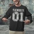 Senior 01 Class Of 2001 Retro College High School Graduation Unisex Sweatshirt
