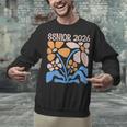 Senior 2026 Retro Groovy Flowers Graduation Unisex Sweatshirt