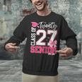 Senior 2027 Class Of 2027 Pink Coquette Bow Graduation Girl Unisex Sweatshirt