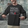 Social Battery 1 Percent Introvert Mood Minimalist Unisex Sweatshirt