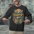 Vintage 1981 Retro Badge Nostalgia Eighties Compass Skull Unisex Sweatshirt